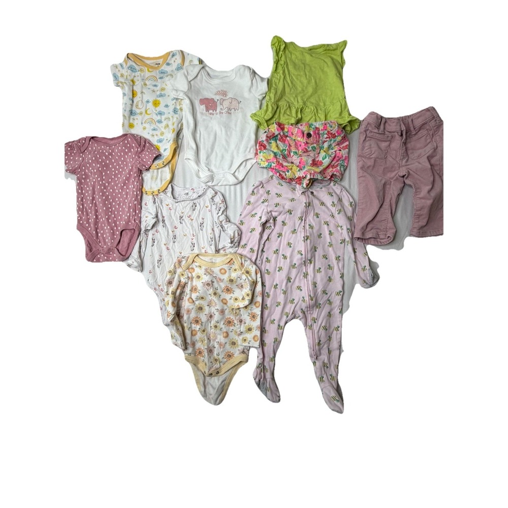 Lot of 9 Baby Girls Clothes 6-12 Months Gap Cloud Island Carter's Bundle